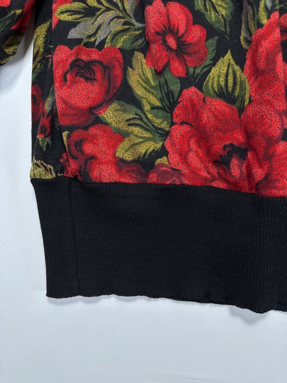 Vintage Gibi Roma Wool Floral Tunic Blouse Red Rose Print Collared Top 12 - Picture 4 of 10